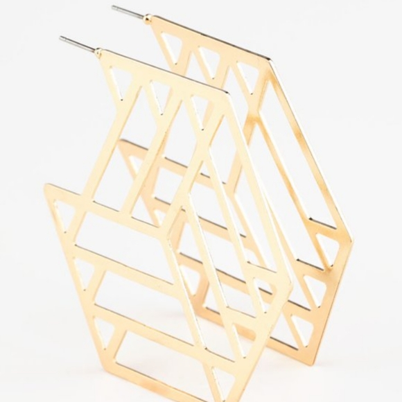 Art Deco Geometric Earrings - Picture 2 of 2